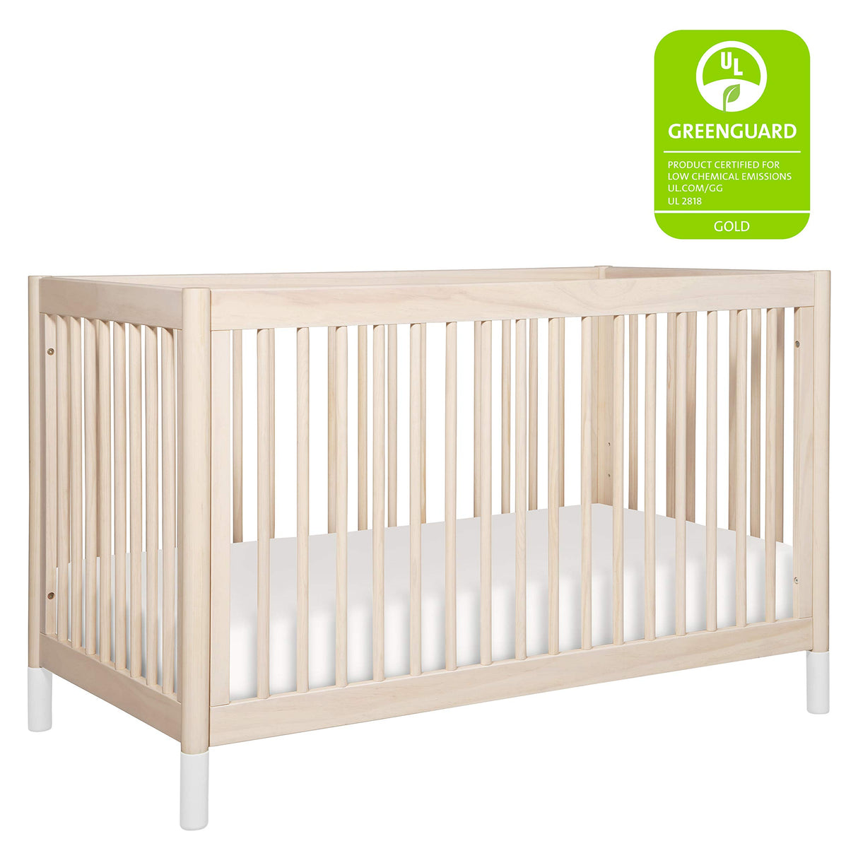 4-in-1 Convertible Crib with Toddler Bed Conversion in Washed Natural