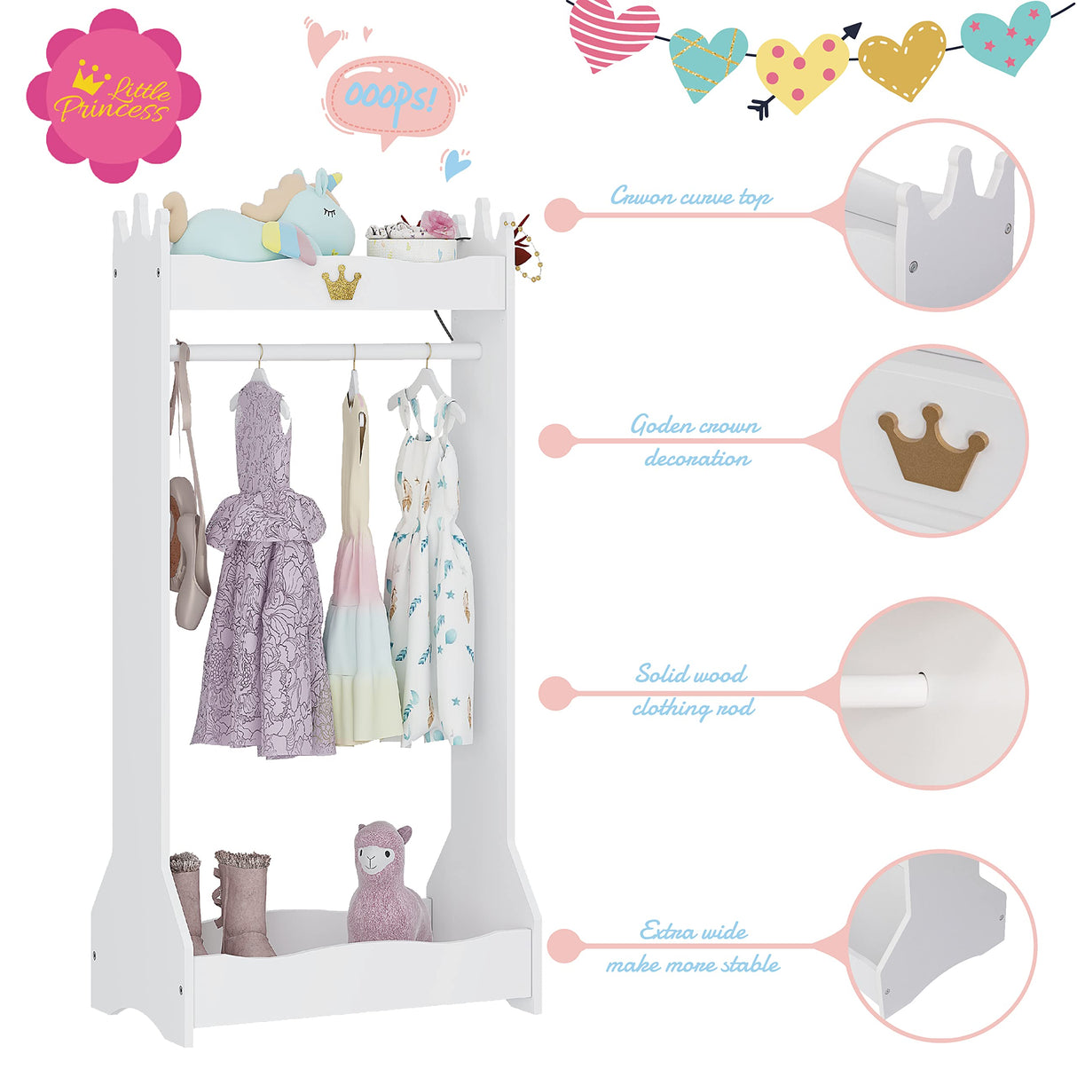 Kids Dress Up Storage, Kids' Costume Organizer Center, Open Hanging Armoire Closet