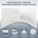 COZSINOOR Side Sleeper Pillows Queen Size Set of 2 for Sleeping - Crescent Adjustable Shredded Memory Foam Pillows 2 Pack, Cooling Bed Pillow for Back and Stomach Sleepers, Breathable Washable Cover