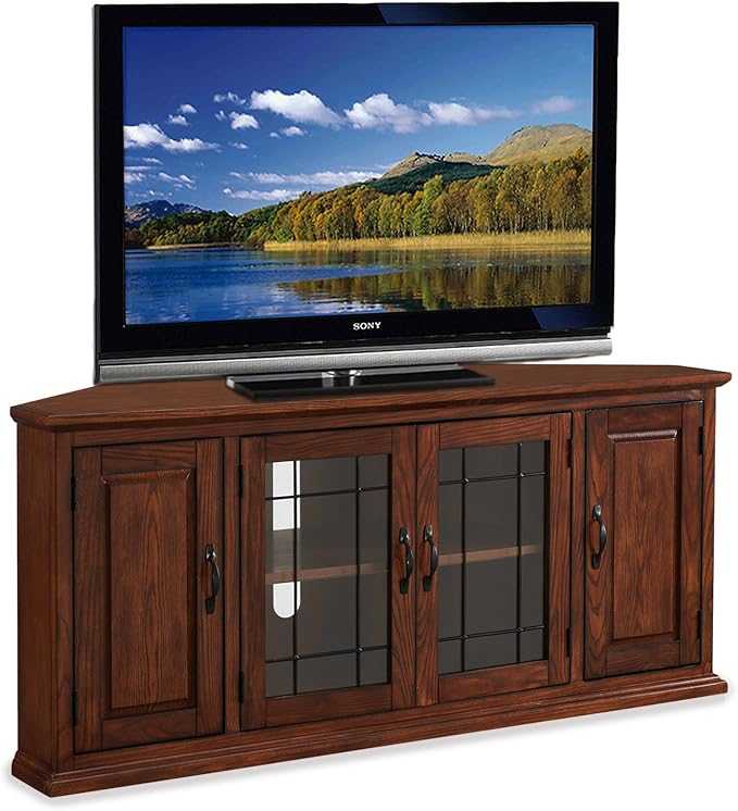 82360 Solid Wood Mission Oak Four Door TV Stand For 65" TVs Universal TV Console