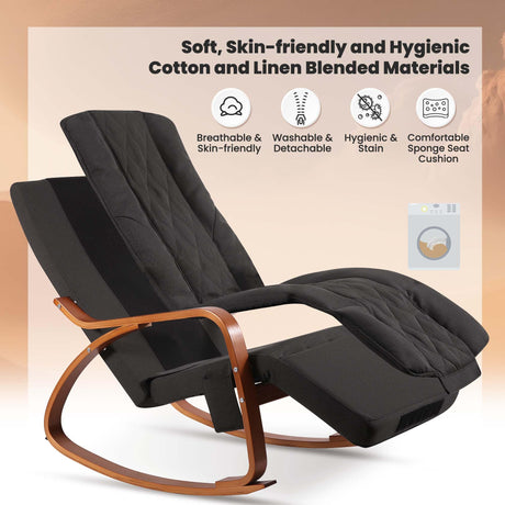 Massage Rocking Chair, Shiatsu Back and Neck Massager Recliner Chair