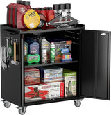 Metal Storage Cabinet with Wheels, Rolling Storage Cabinet