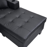 Sectional Sofa L-Shaped Couch Right Hand Chaise with 2 Pillow Upholstered Sofá