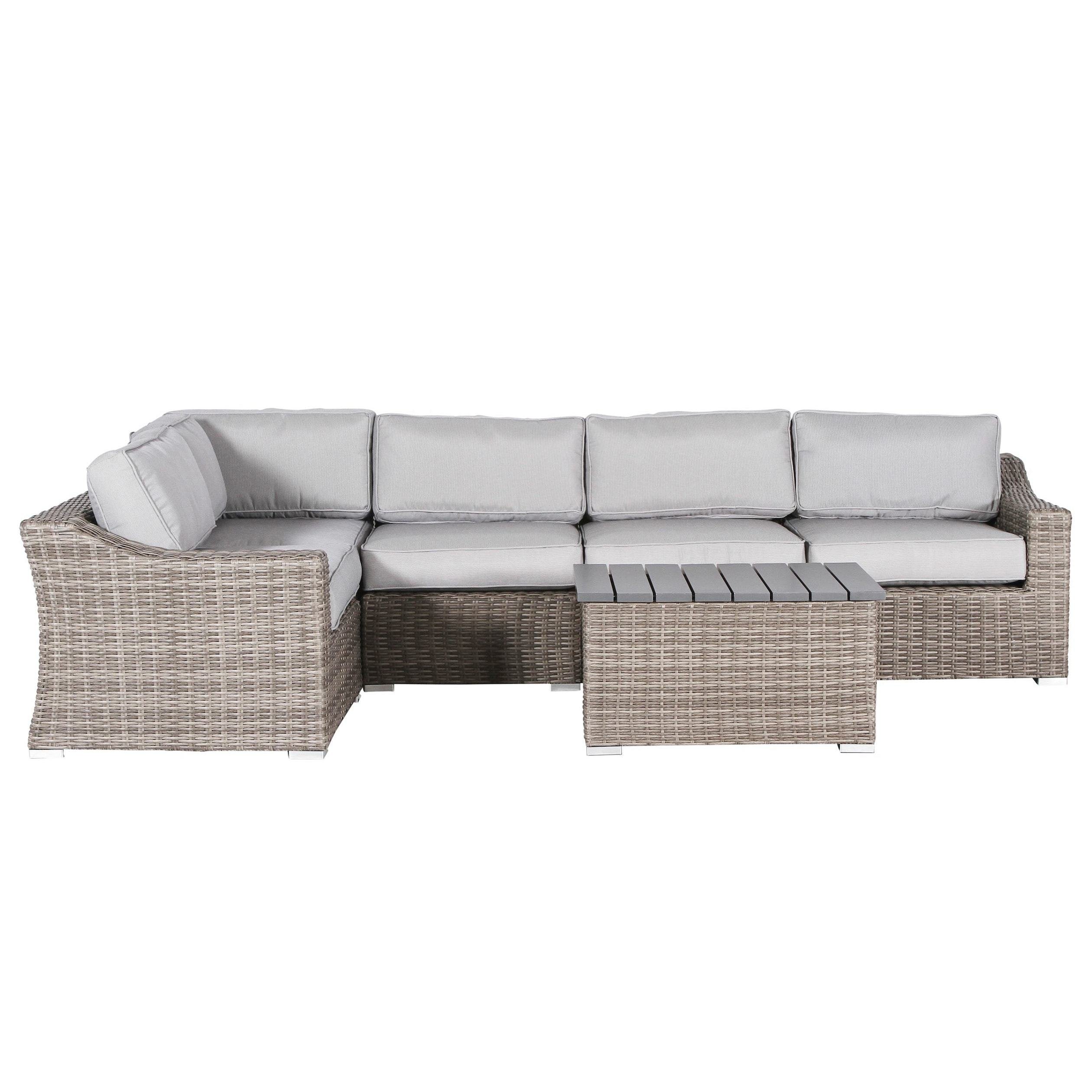 Marina Collection Patio Sofa Set, Wicker Rattan Outdoor Seating Aluminium Frame Resort