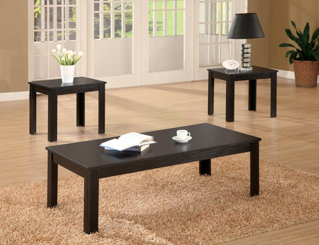 3-Piece Occasional Table Set Black 700225