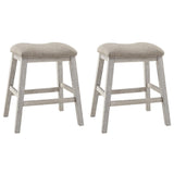 Skempton Modern 24" Counter Height Upholstered Barstool, 2 Count, Whitewash