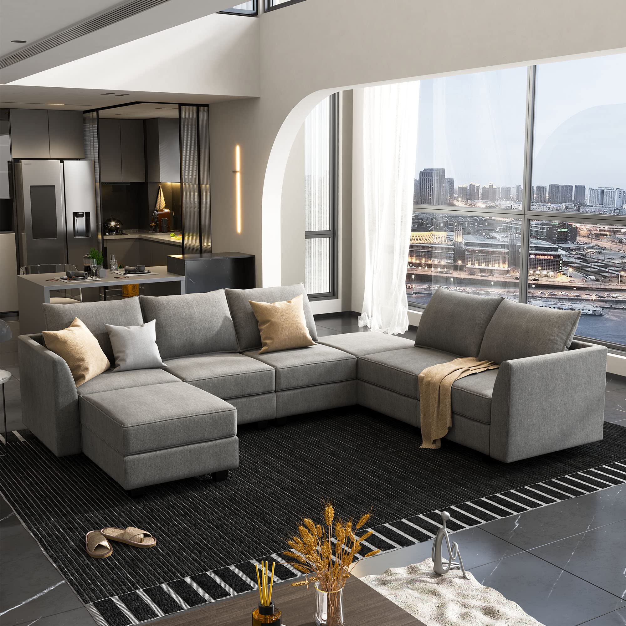 Modern Fabric Corner Sectional Sofa Modular Sectional Couch