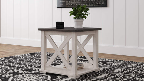 Dorrinson Square Modern Farmhouse End Table, 23"D x 23"W x 22"H