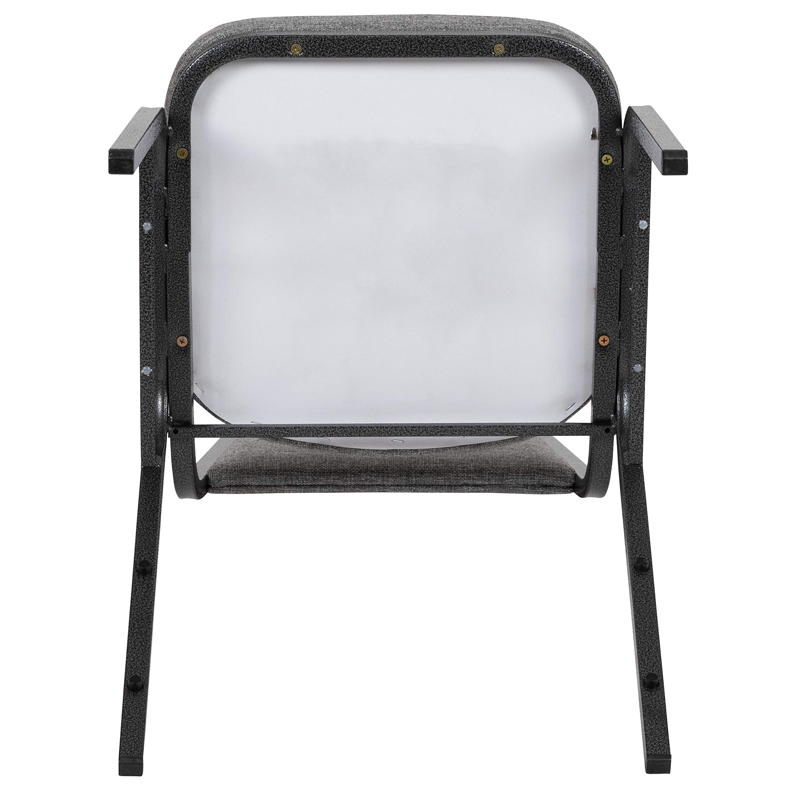 Trapezoidal Back Banquet Stack Chair, 2.5" Seat - Gray Fabric/Silver Vein Frame