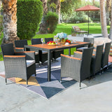 Patio Dining Set Outdoor Acacia Wood Table and Chairs