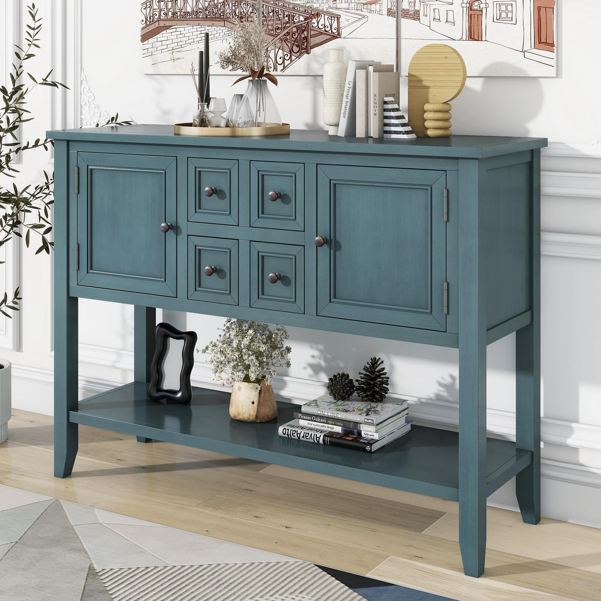 Aprilsoul Buffet Sideboard with Storage, Console Table with 4 Drawers