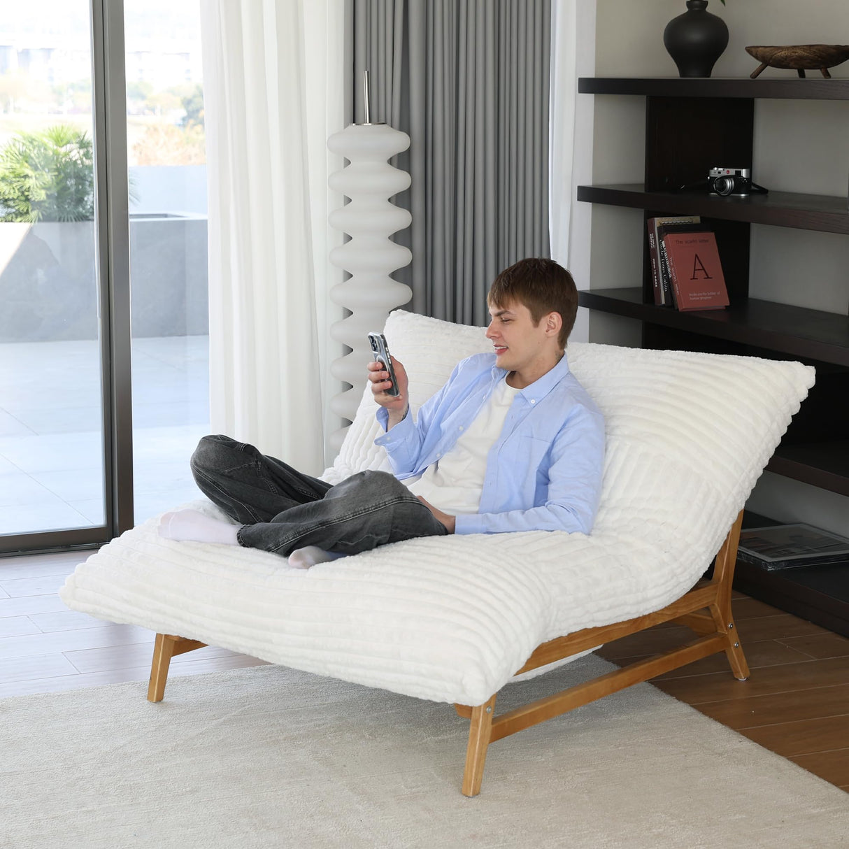 Oversized Chaise Lounge Chair,47.24" Sofa Chair, Comfy Recliner Reading Accent