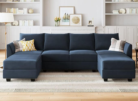 Modular Sectional Sofa with Storage Ottoman U Shaped Couch with Reversible