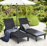 Patio Chairs - Waterproof Outdoor Chaise Lounge Chair, Set of 2 Adjustable Lawn Chairs