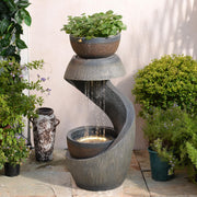Fountain Outdoor Fountains Garden - Modern Curved S-Shaped Waterfalls Feature
