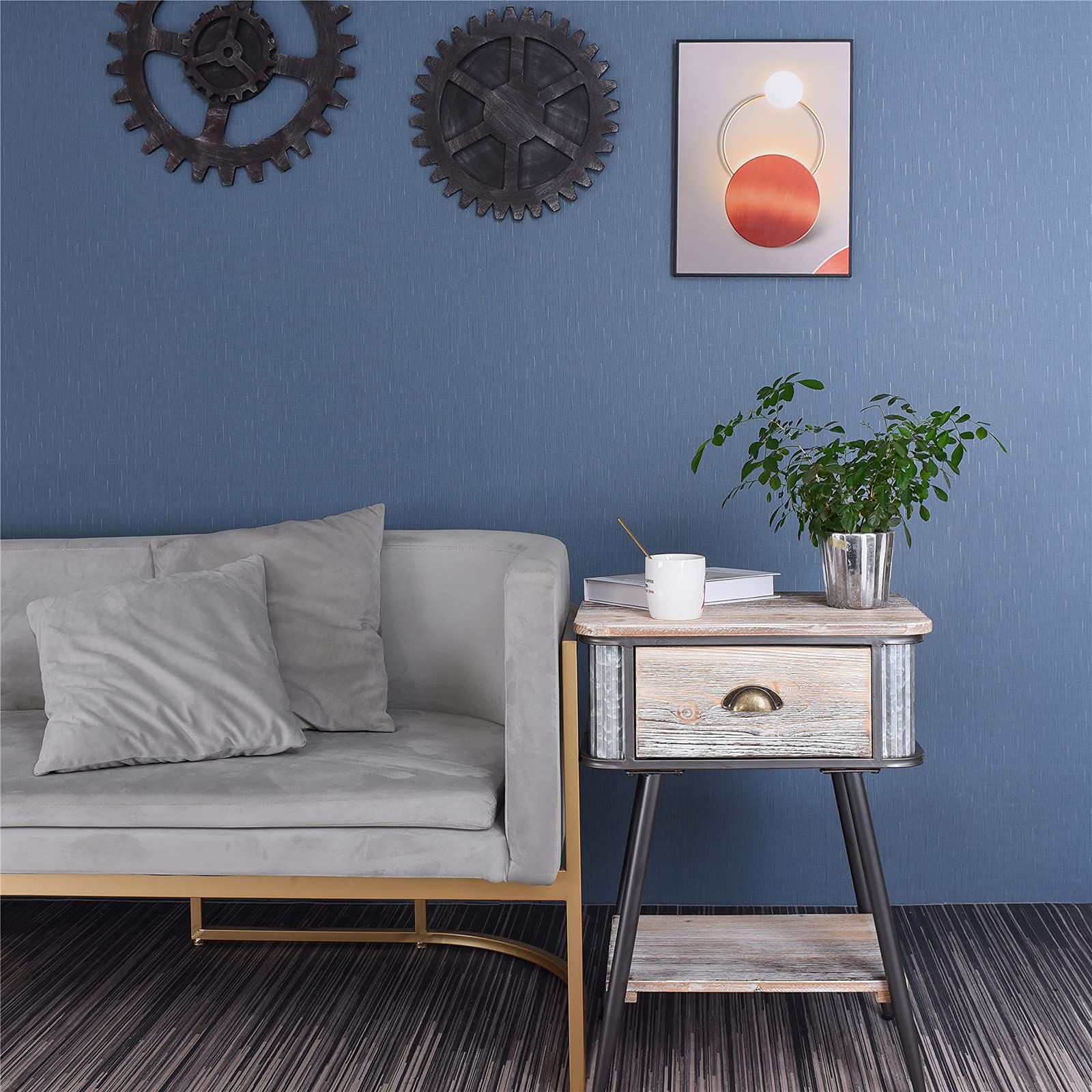 1PCS Farmhouse Night Stand with Drawer