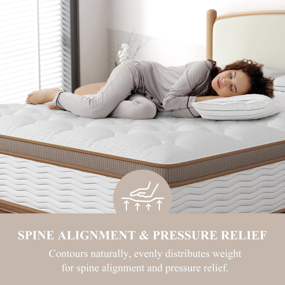 Queen Size Mattress 12 Inch - Luxury Hybrid Mattress for Back Pain Relief - Extra Support