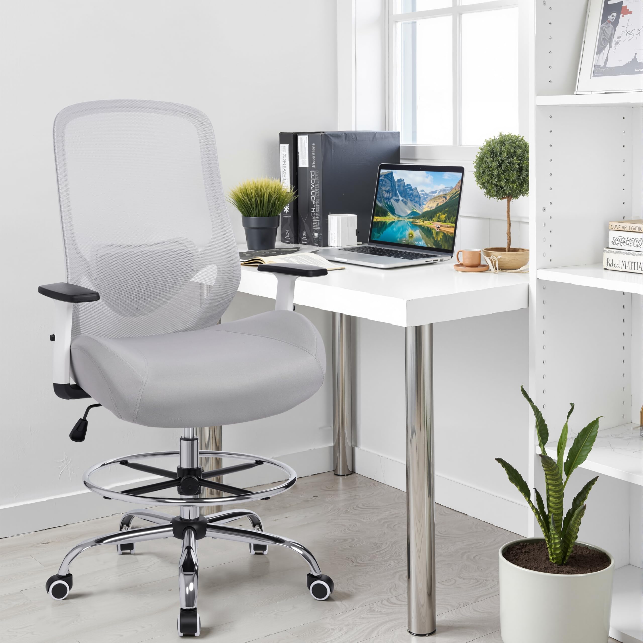 400lbs Heavy Duty Drafting Chair with Lumbar Support