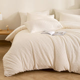 3PCS Waffle Comforter Sets,Soft Lightweight Breathable Microfiber Knitted