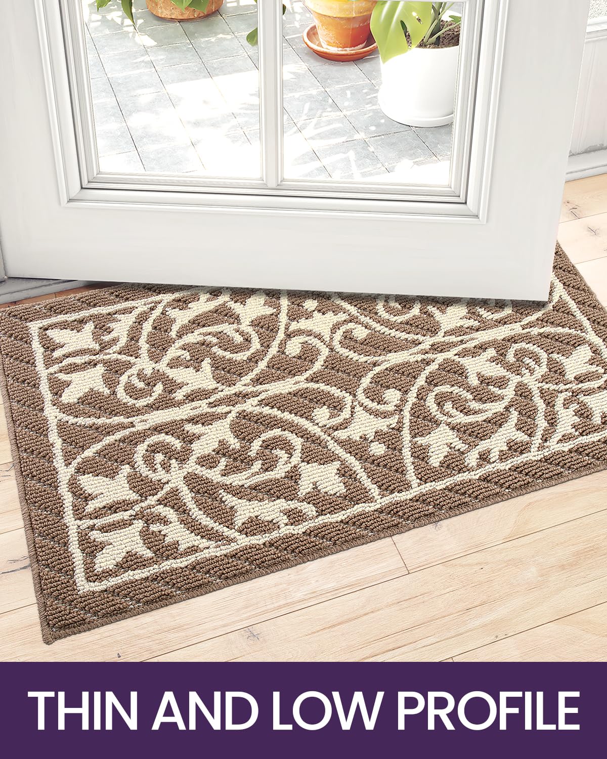 DEXI Door Mat Indoor Rugs for Entryway Floor Mats Inside Doormat Front Entrance Rug Entry Non Slip Washable,31.5"x47",Brown