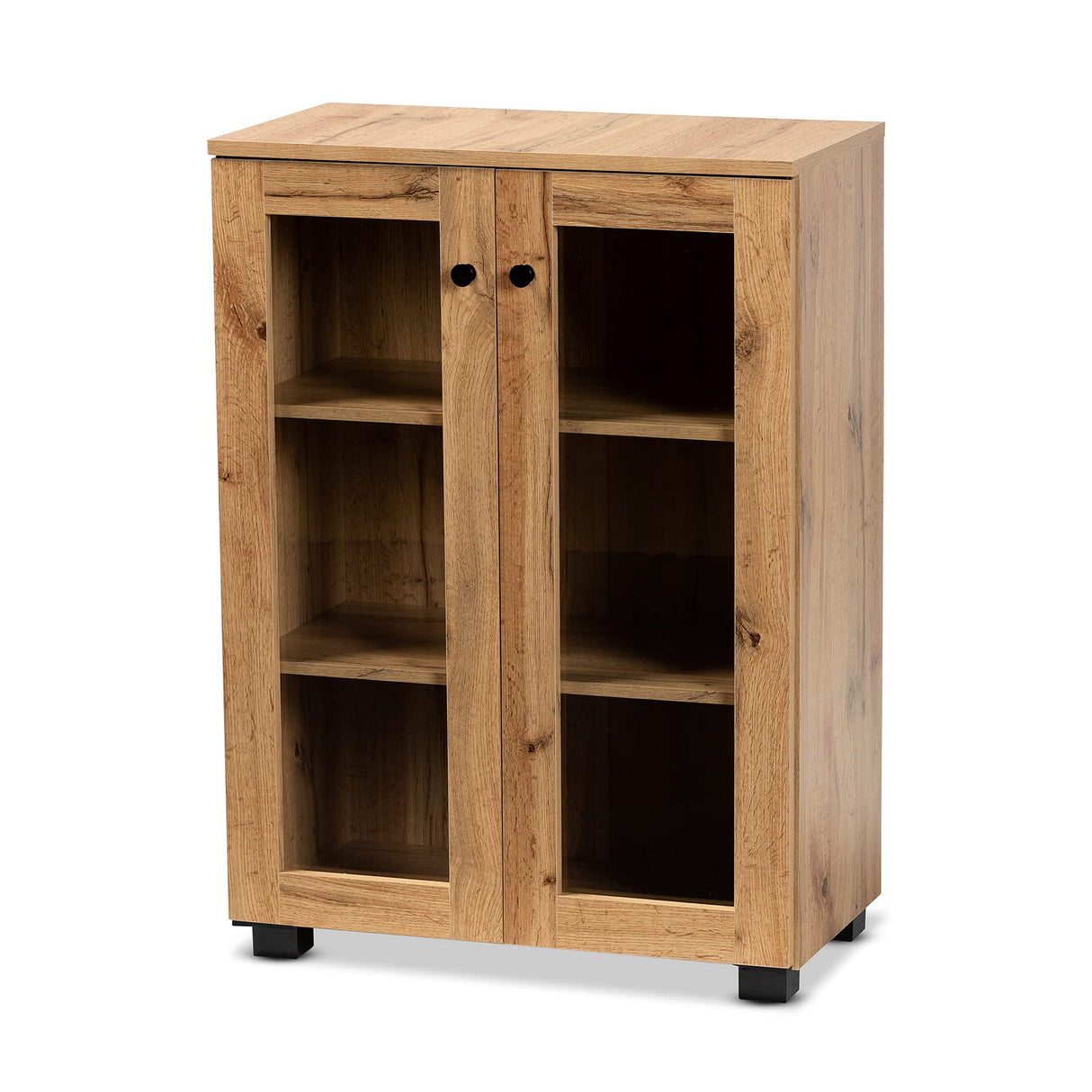 Mason Modern and Contemporary Oak Brown Finished Wood 2-Door Storage Cabinet
