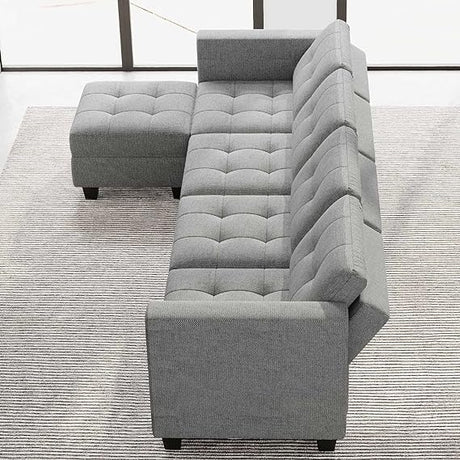 Sofa Couch with Reversible Chaises 6 seat Sectional Couch