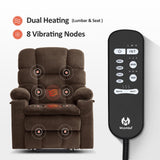 Large Dual Motor Power Lift Recliner Chair with Massage and Dual Heating, Adjustable