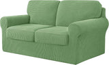 5 Piece Stretch Loveseat Covers, Sofa Covers for 2 Cushion Couch 2 Seater