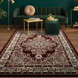 Oriental 8x10 Traditional Medallion Indoor Area Rug Siesta (Maroon Beige, 7'10" x 10')