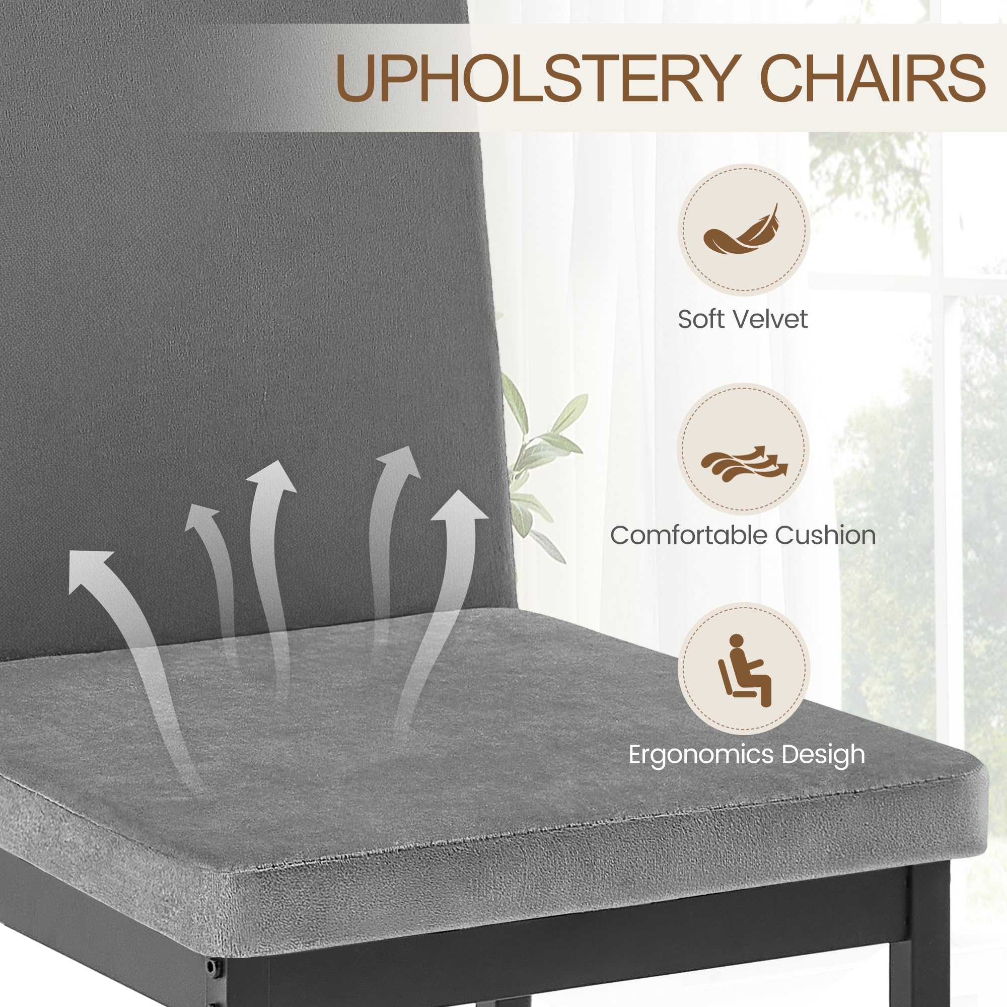 47.2" Faux Marble Dining Table Set for 4 with Velvet Chairs and Bench