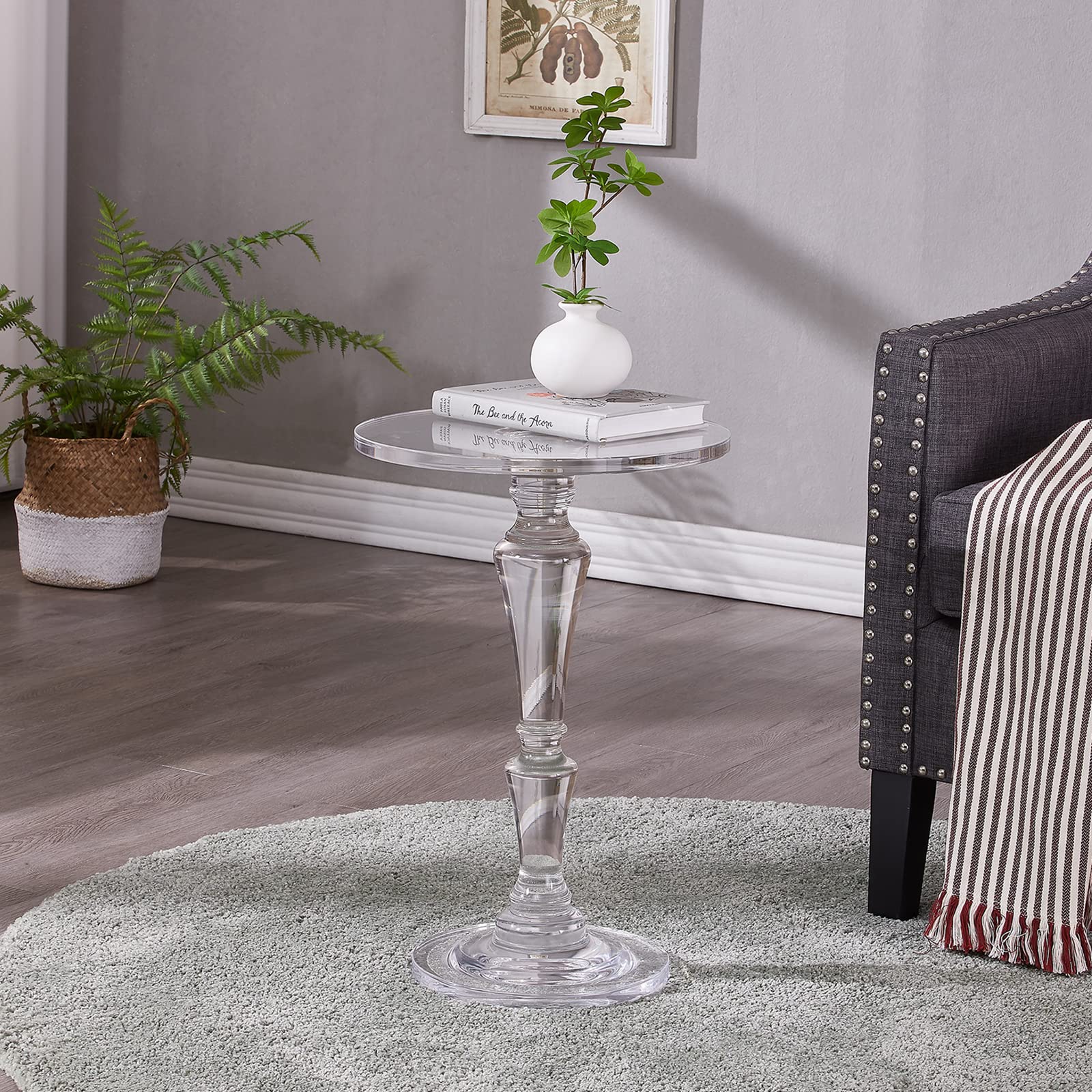 Furniture Acrylic Side Table, Acrylic End Table for Drinking Food