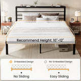 King Size Bed Frame with Headboard Shelf, Heavy Duty Platform Bed Frame with Strong