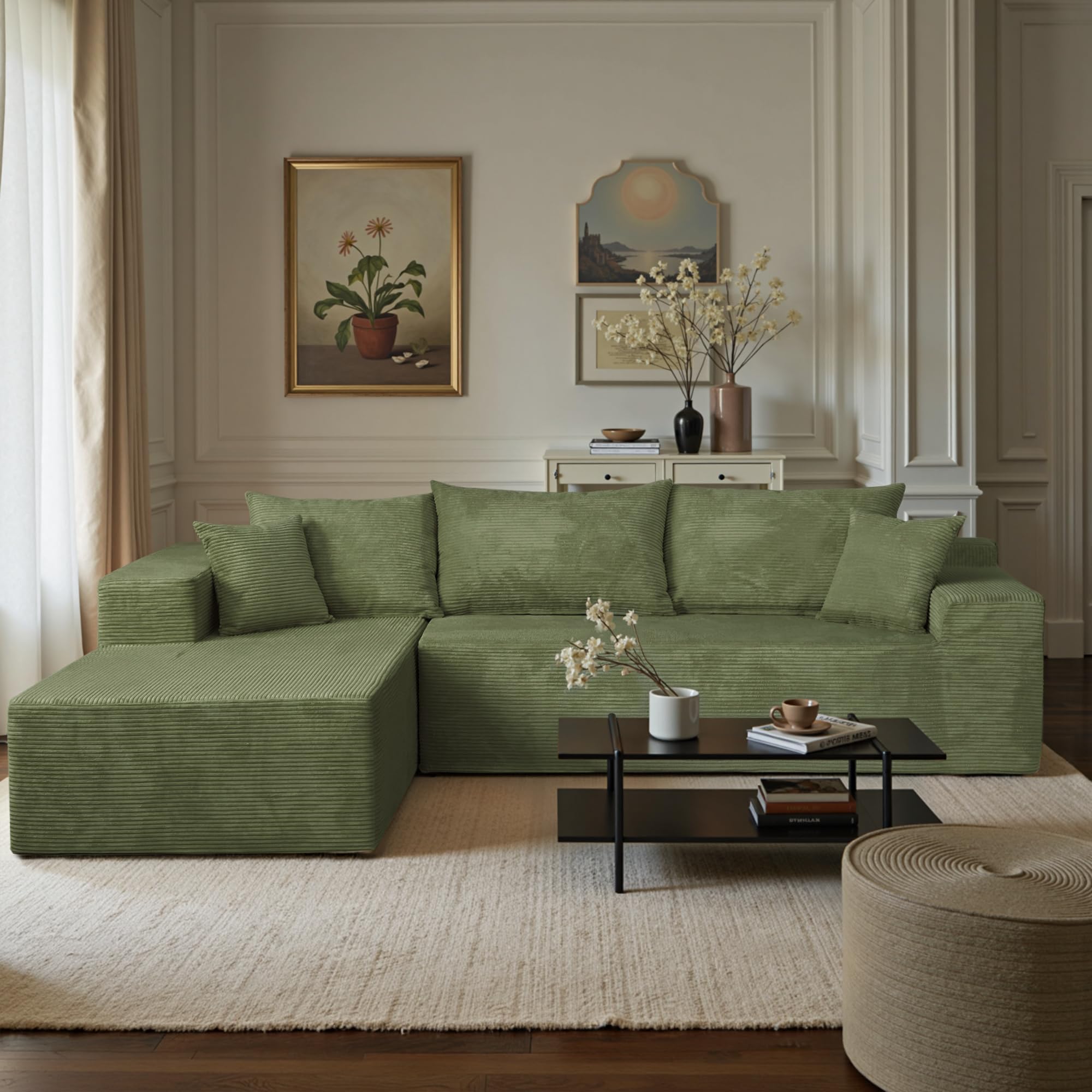 Cloud Sectional Couch with L-Shape Chaise,Modern Modular Sofa with Deep Seat