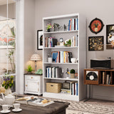 Metal Bookcase, 14" Deep Bookshelf, 66" Tall Bookcases with Adjustable Shelves