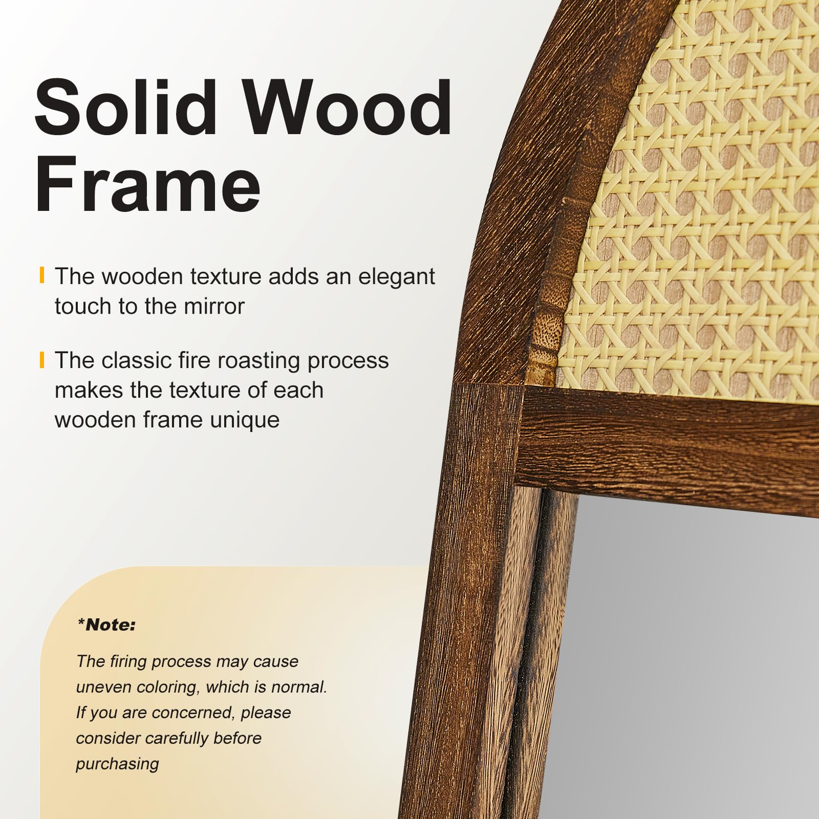 Arched Full Length Mirror with Solid Wood Frame 64"x21"