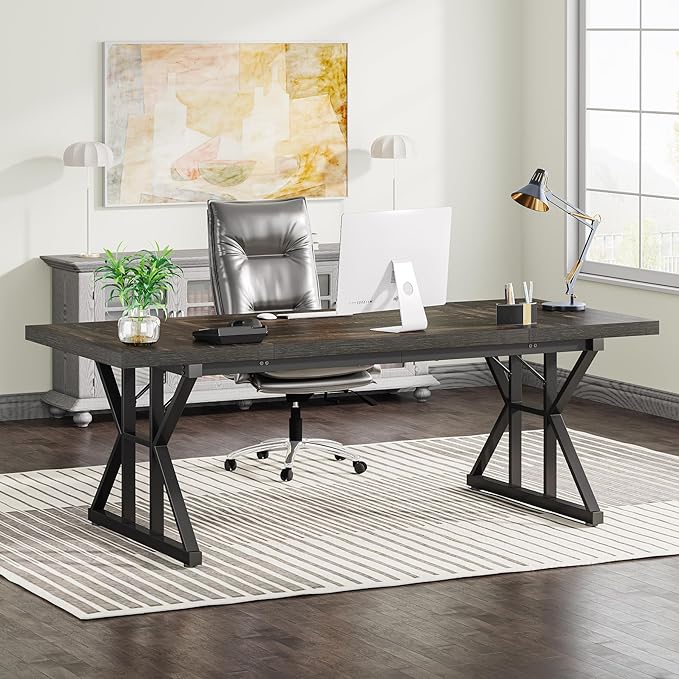 70.8-Inch Executive Desk, Large Computer Office Desk Workstation