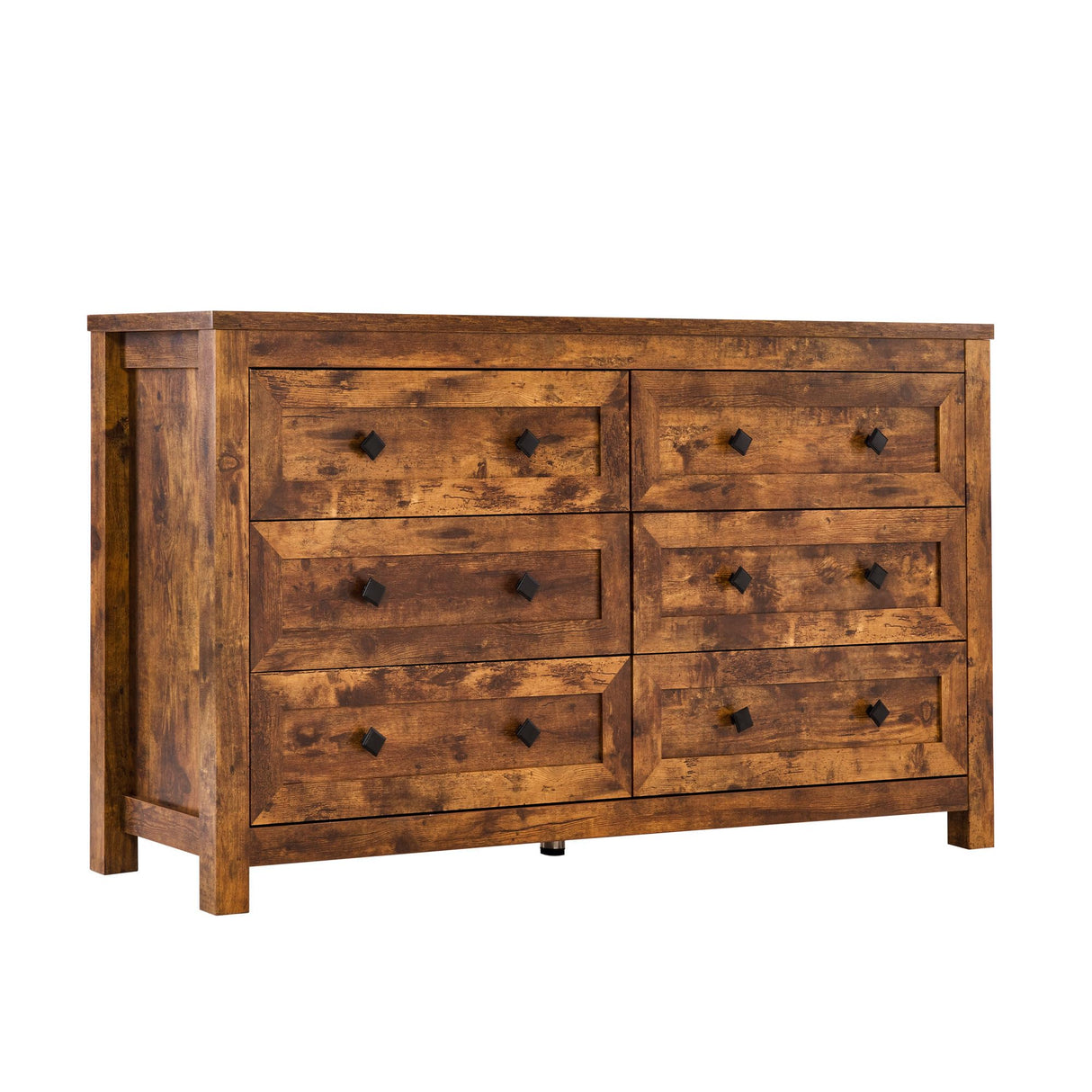 6 Drawers Dresser for Bedroom, 54" Farmhouse Wood Chest of Drawers with Vintage