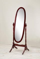 Traditional Style Wood Cheval Floor Mirror, White