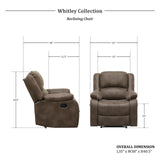 Chair Living Room Reclining Sofa Chair, Home Theater Seating, Wall Hugger Recliner, Manual Recliner Sofa Chair for Living Room/Office/Apartment, Brown