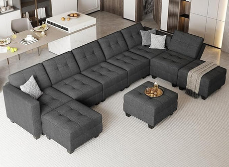 Oversized Modular Sectional Sofa with Reversible Chaise Convertible Sectional Modular