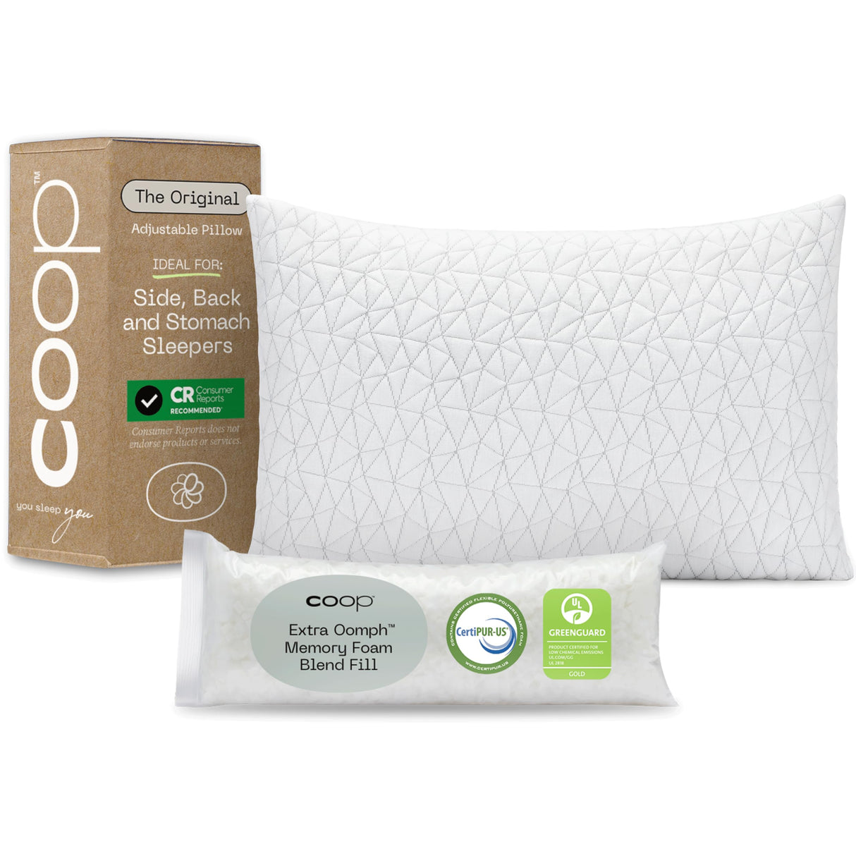 Original Adjustable Pillow, Queen Size Bed Pillows for Sleeping
