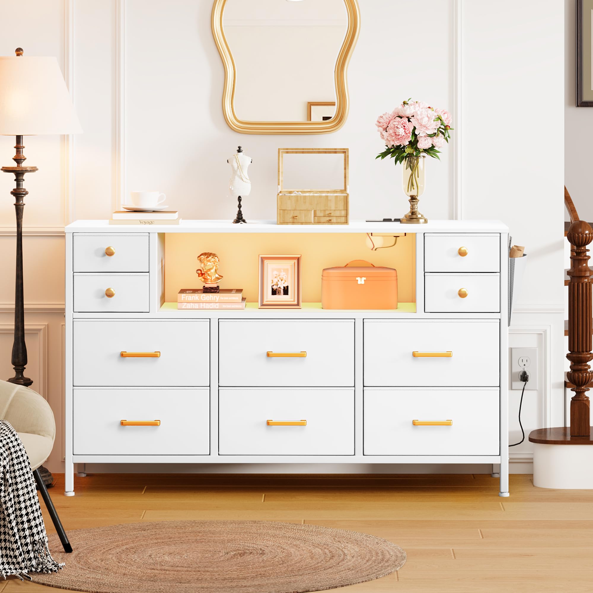 TV Stand with Charging Station, Dresser