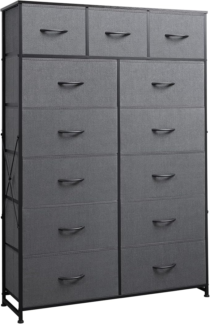 Tall Dresser for Bedroom with 13 Drawers, Storage Dresser Organizer Unit