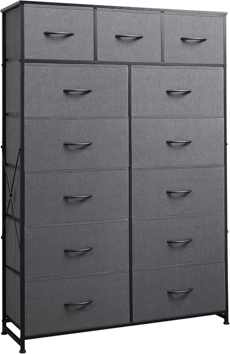 Tall Dresser for Bedroom with 13 Drawers, Storage Dresser Organizer Unit