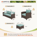 Patio Furniture Set, 5 Pcs Wicker Outdoor Conversation Set