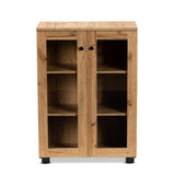 Mason Modern and Contemporary Oak Brown Finished Wood 2-Door Storage Cabinet