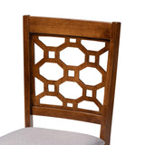 Henry Modern and Contemporary Grey Fabric Upholstered and Walnut Brown Finished