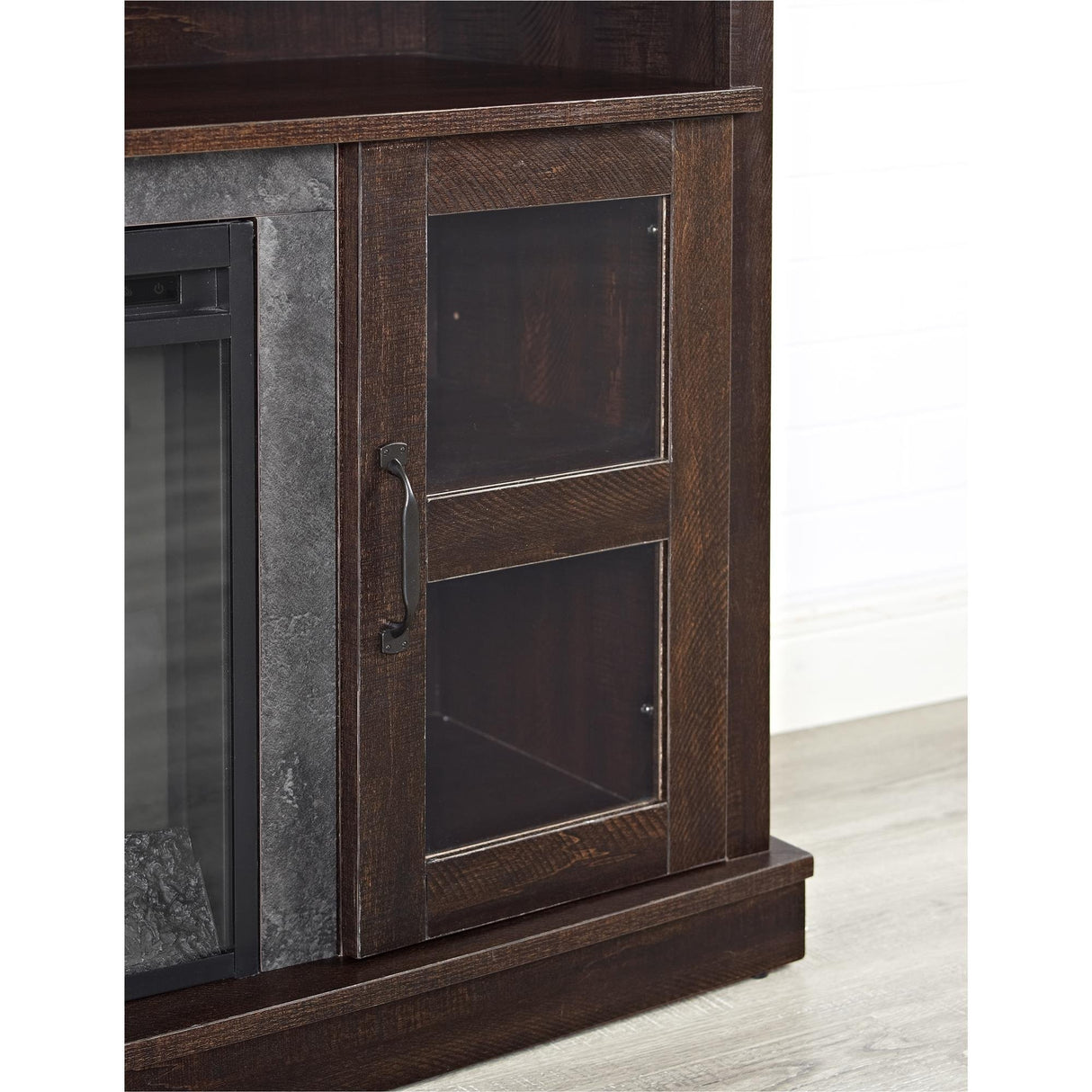 Barrow Creek Fireplace Console with Glass Doors for TVs up to 60", Espresso