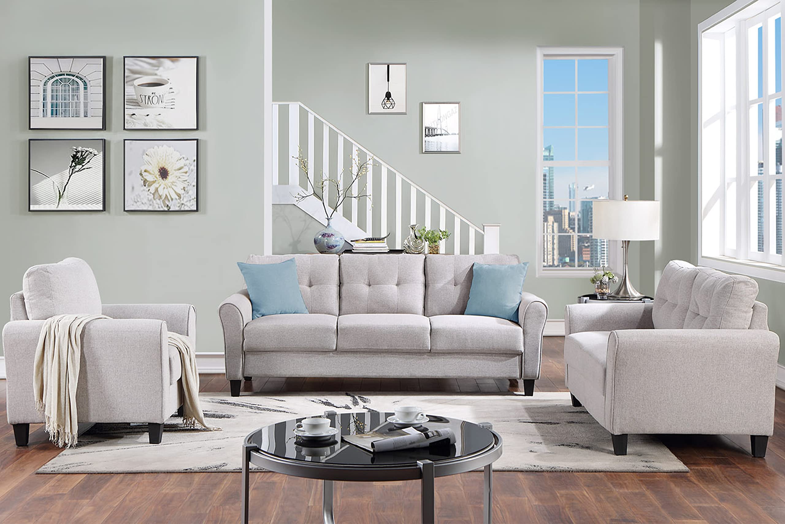 3-Piece Living Room Sectional Sofa Set