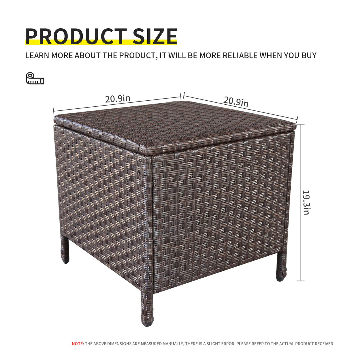 Goognice Outdoor PE Wicker Side Table